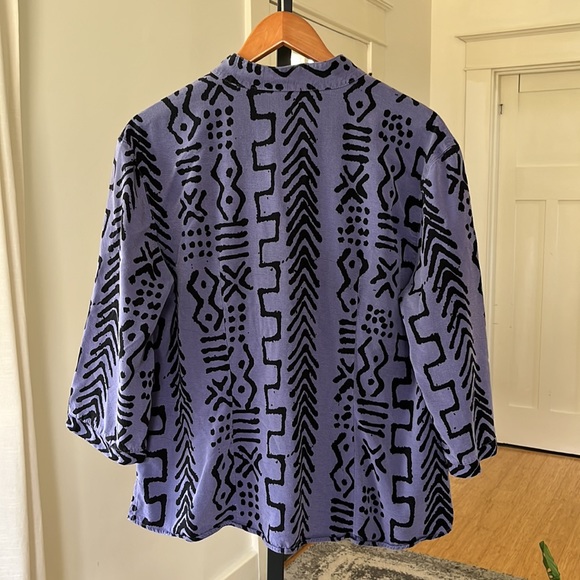 TIANELLO Dynasty Blouse with Engraved Metal Buttons in Grape Purple XL - Picture 10 of 16